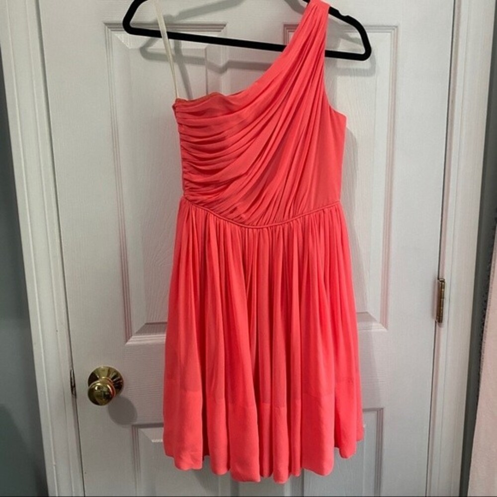 Shoshanna Rayna Pink One Shoulder Silk Dress - size 2